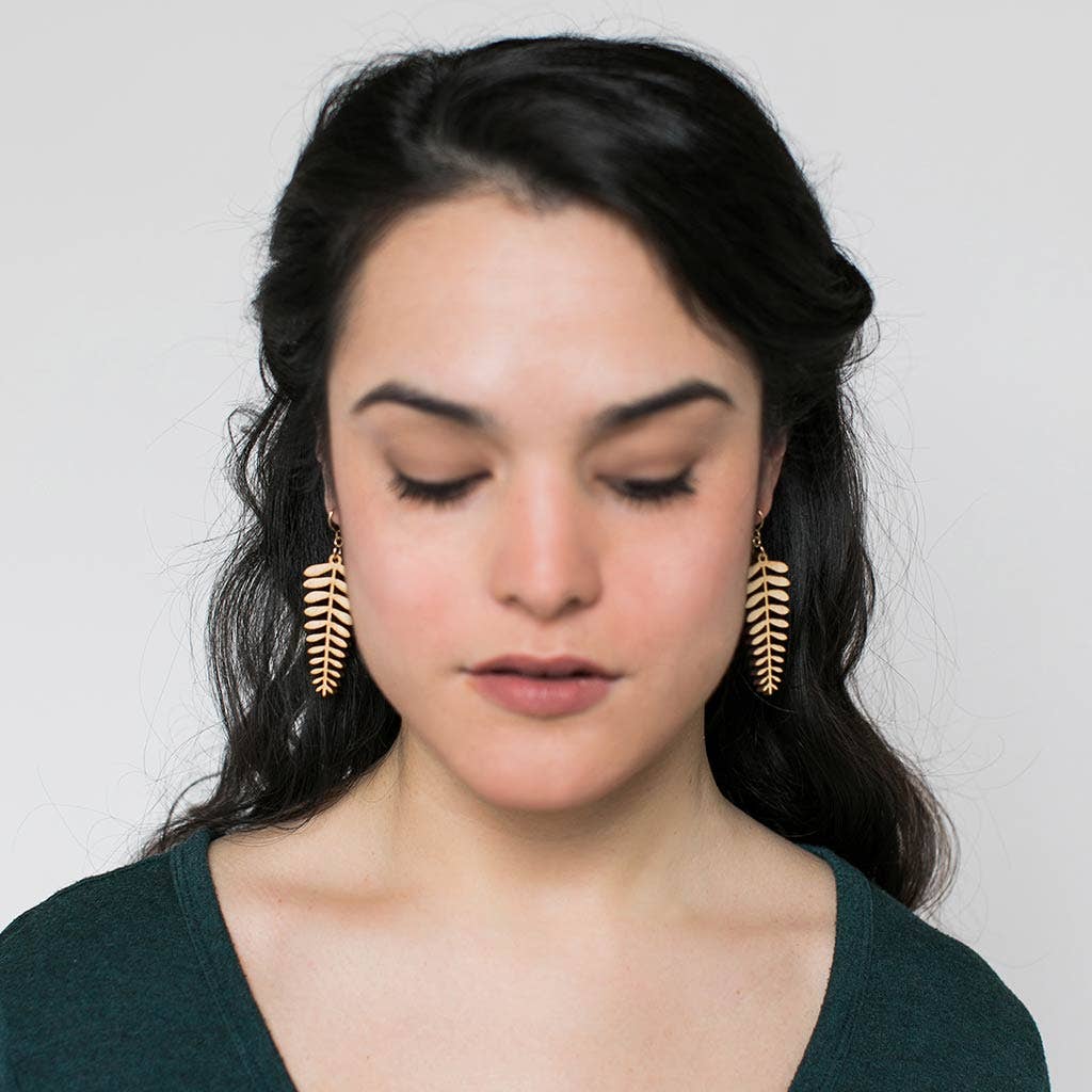Earrings - Fern: Gold earwires