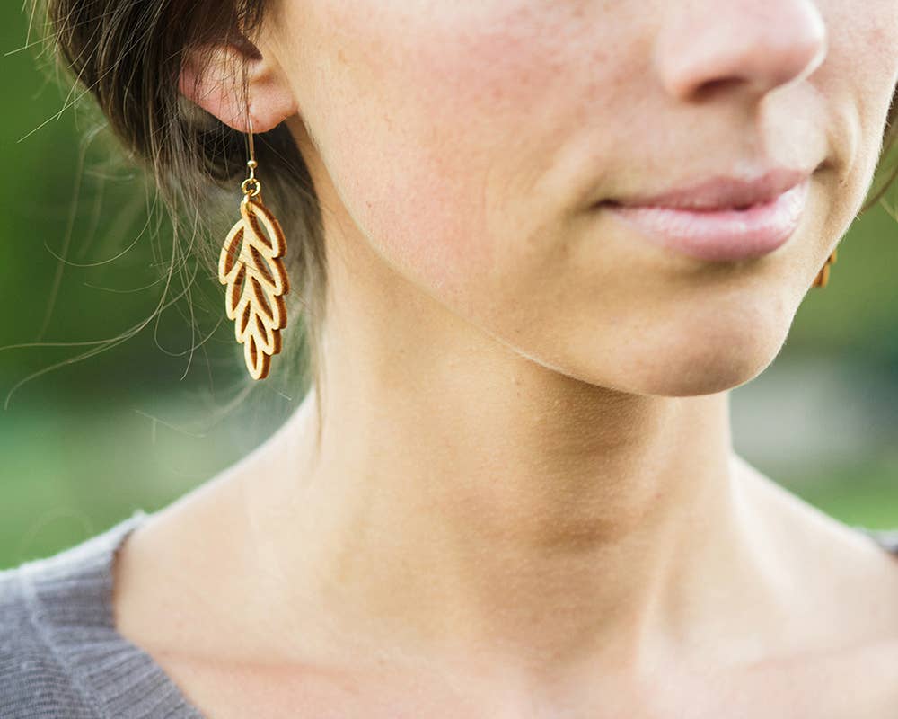 Earrings - Leaf - More Colors: Beige