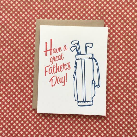 Golf Father’s Day - letterpress card