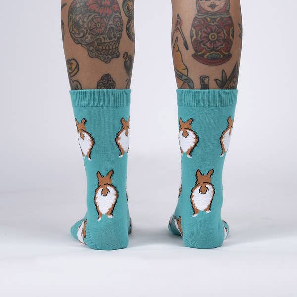 Women's Crew Sock: Nothin Butt Corgis