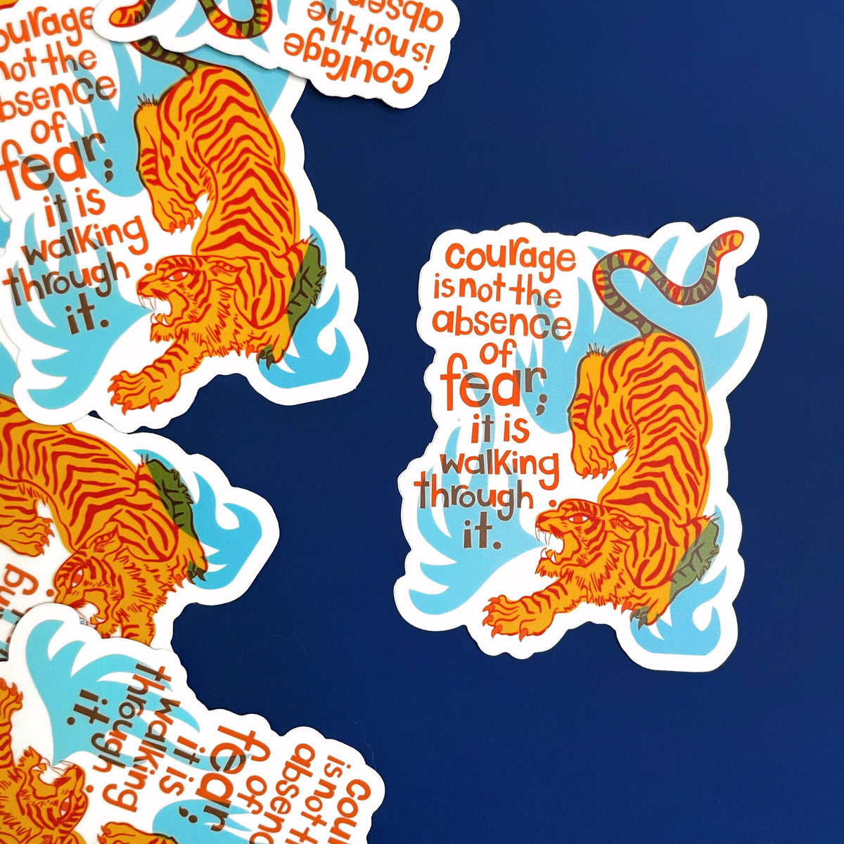 Courage Tiger Vinyl Sticker