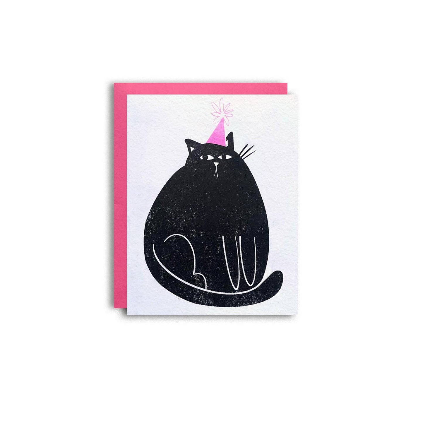 Party Cat Birthday - Fun Risograph Greeting Card