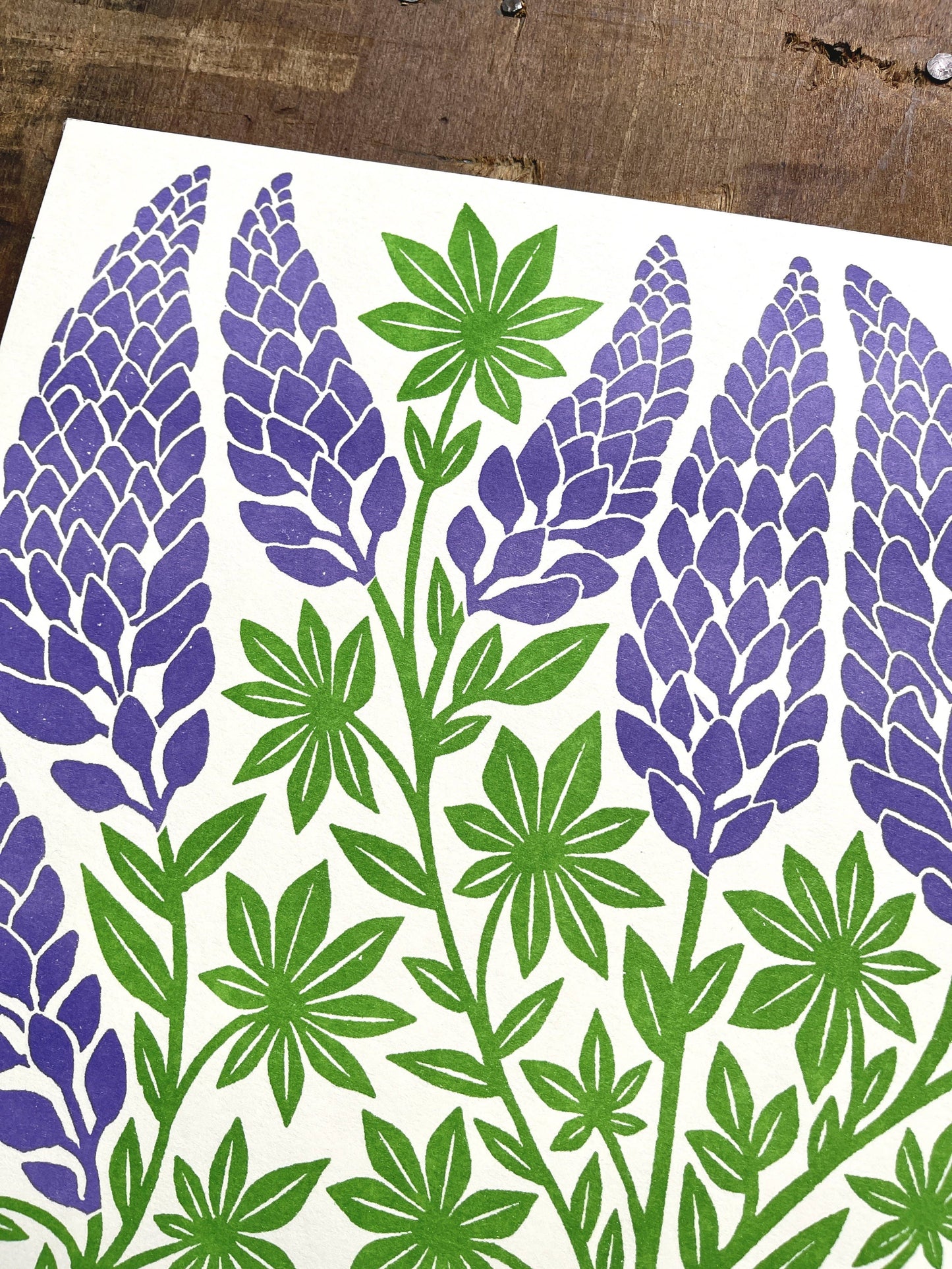 Garden Series: Lupines Risograph Art Print