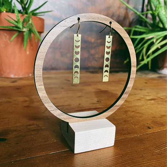 Brass Charm earrings : Moon Phases