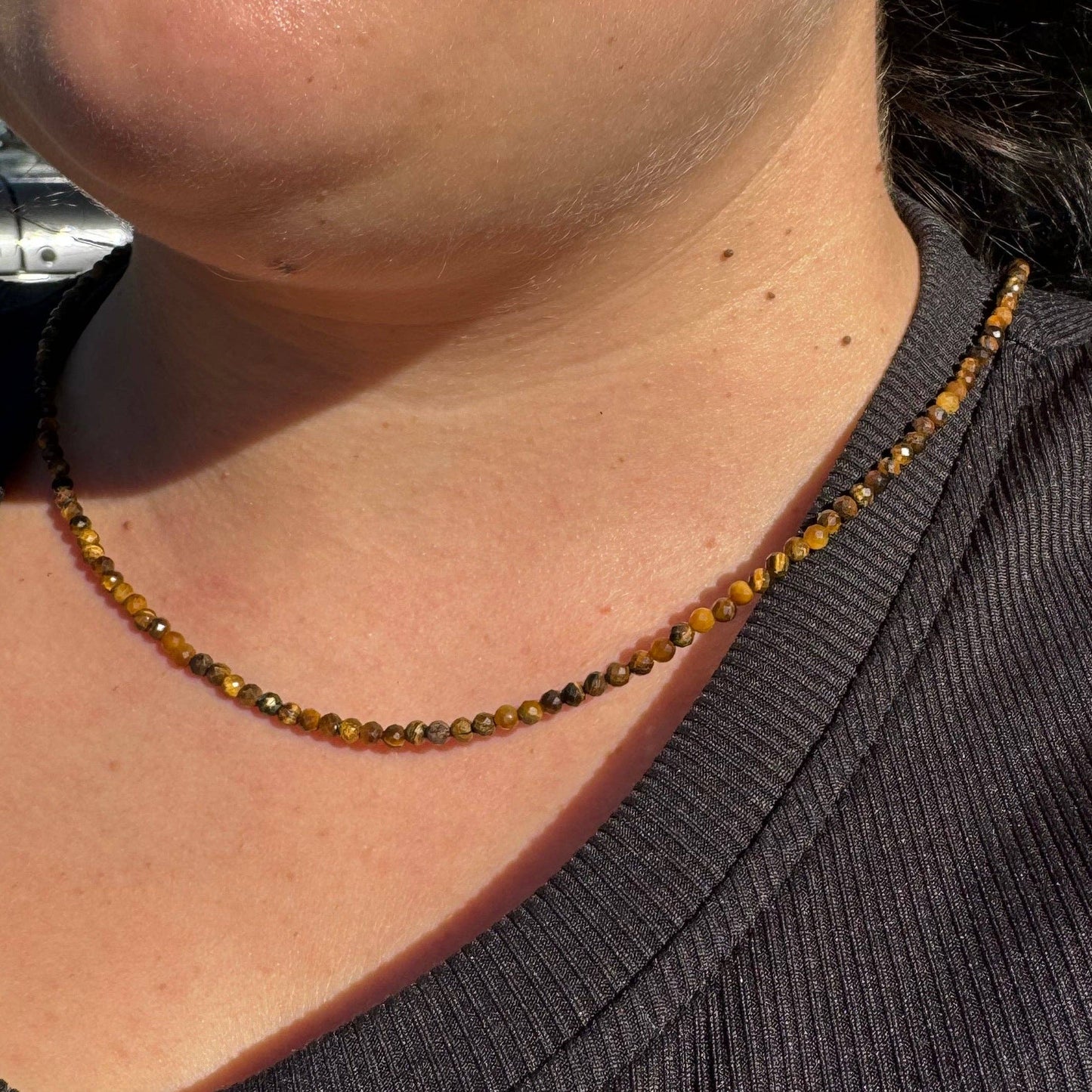 3mm Gemstone Necklace: Chrysoprase