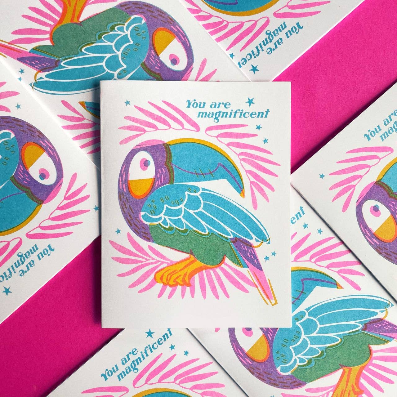 Magnificent Toucan - Birthday Risograph Greeting Card