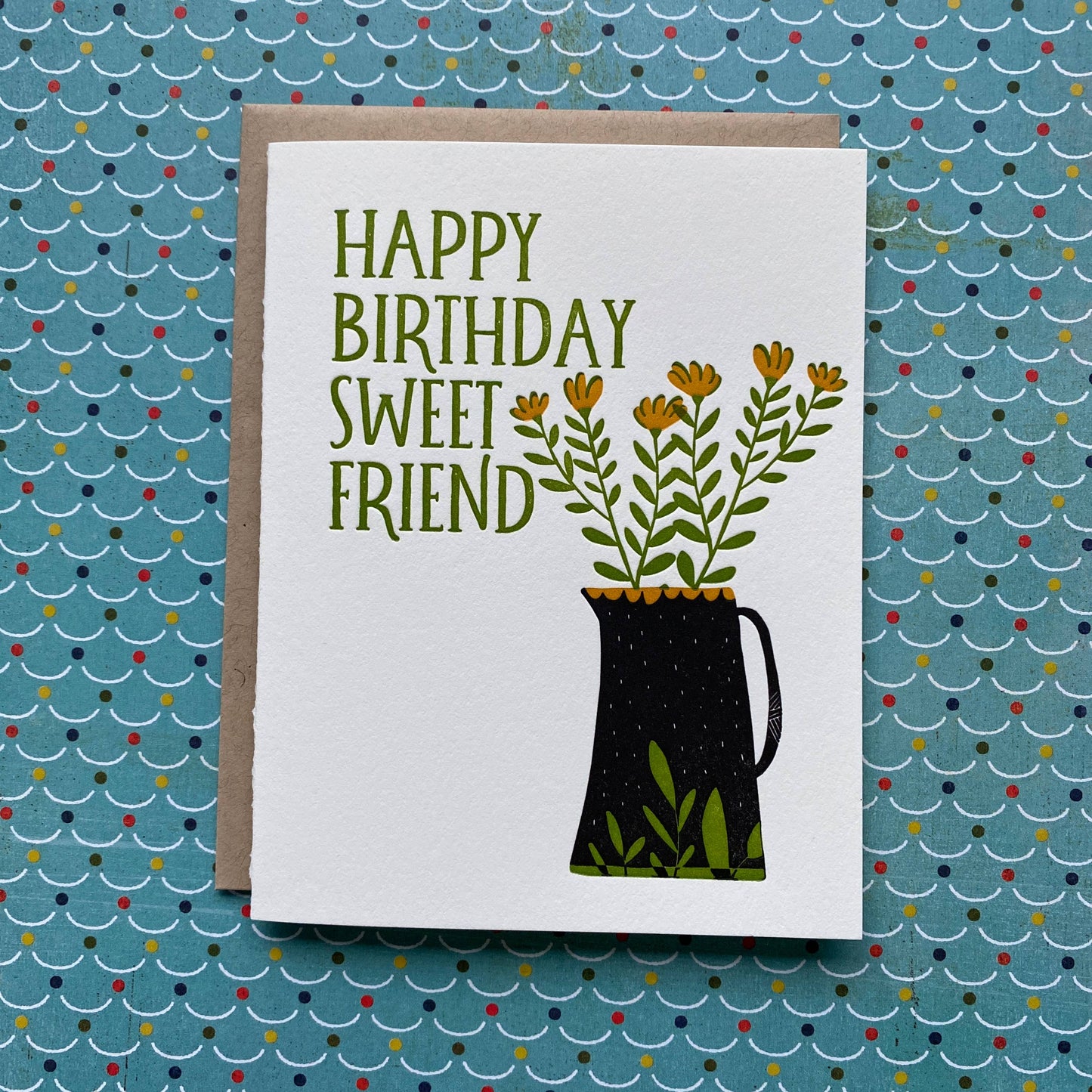 HB Sweet Friend Flowers - letterpress card