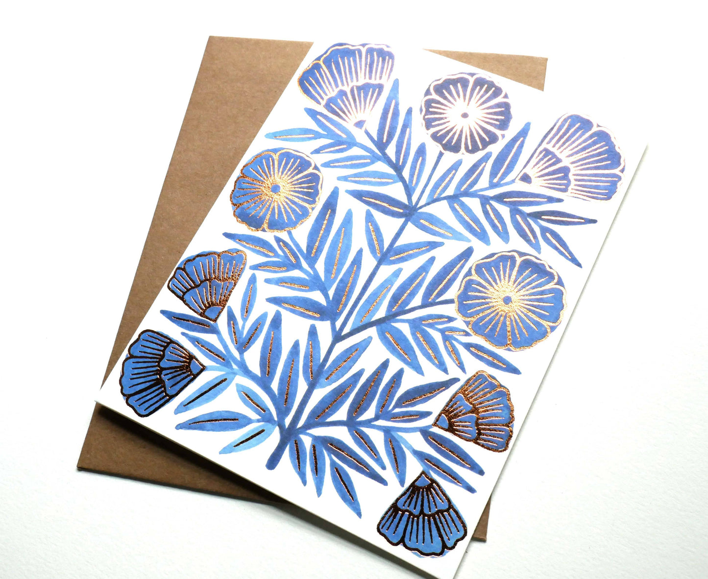 Blue Flower Blank Greeting Card