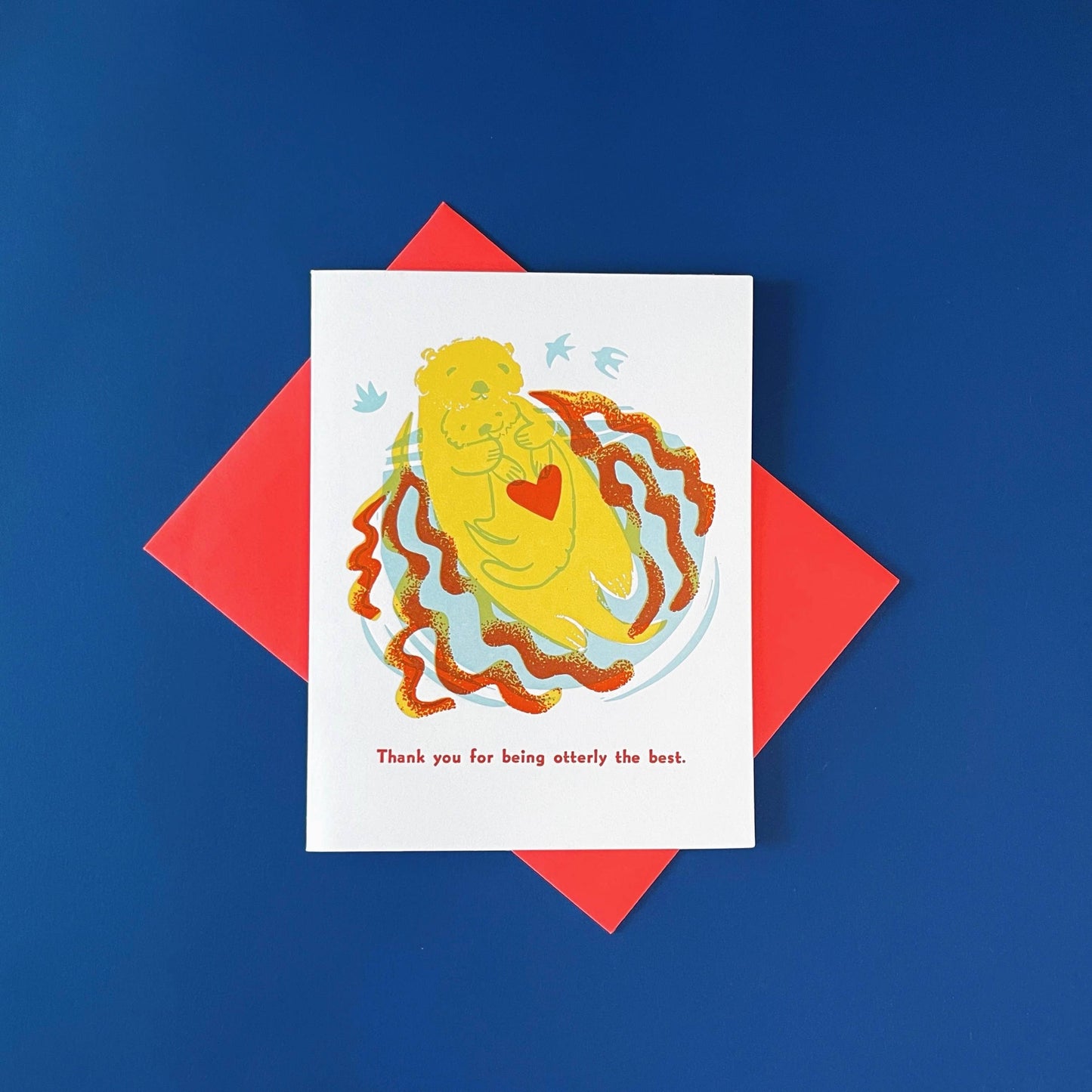 Otter-ly the Best Family - Love Risograph Greeting Card