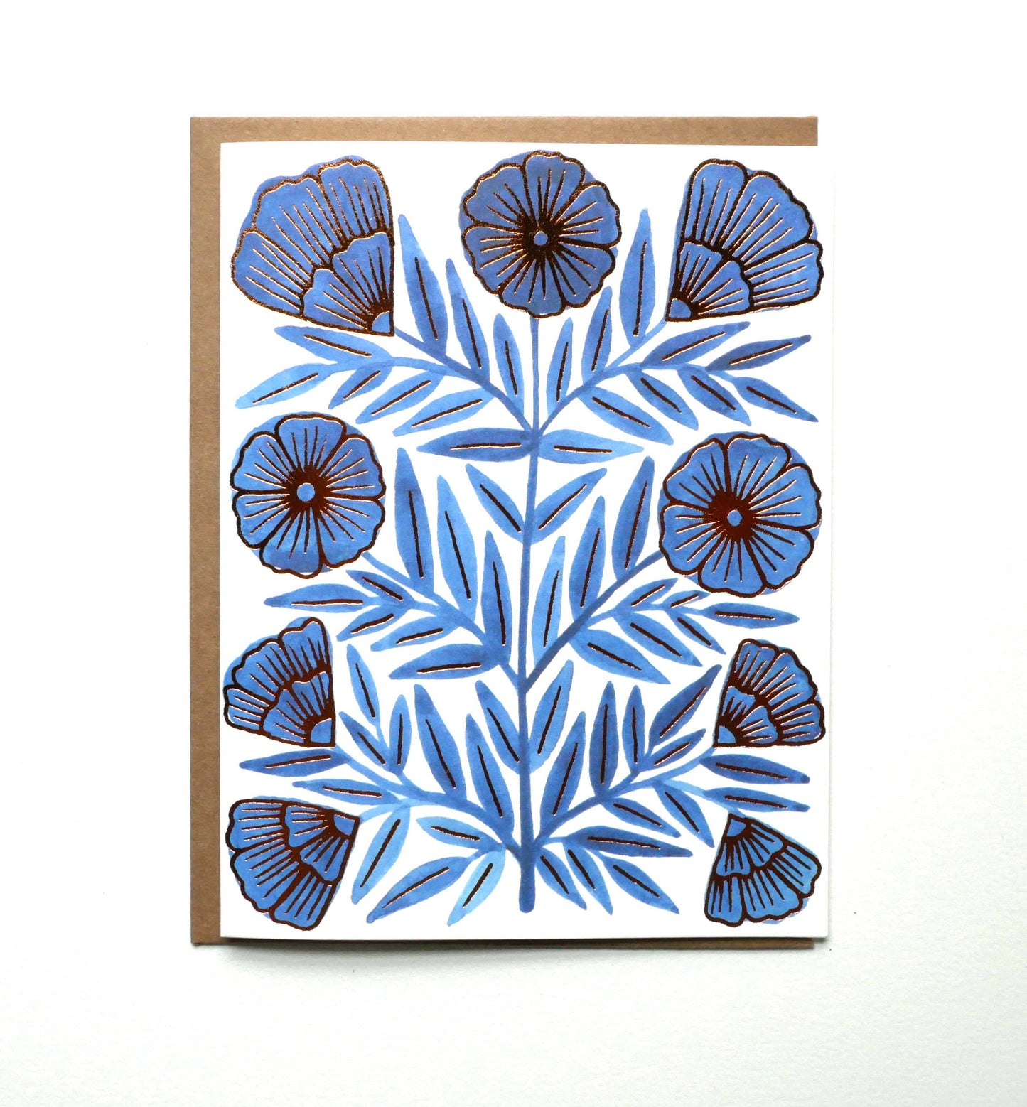 Blue Flower Blank Greeting Card
