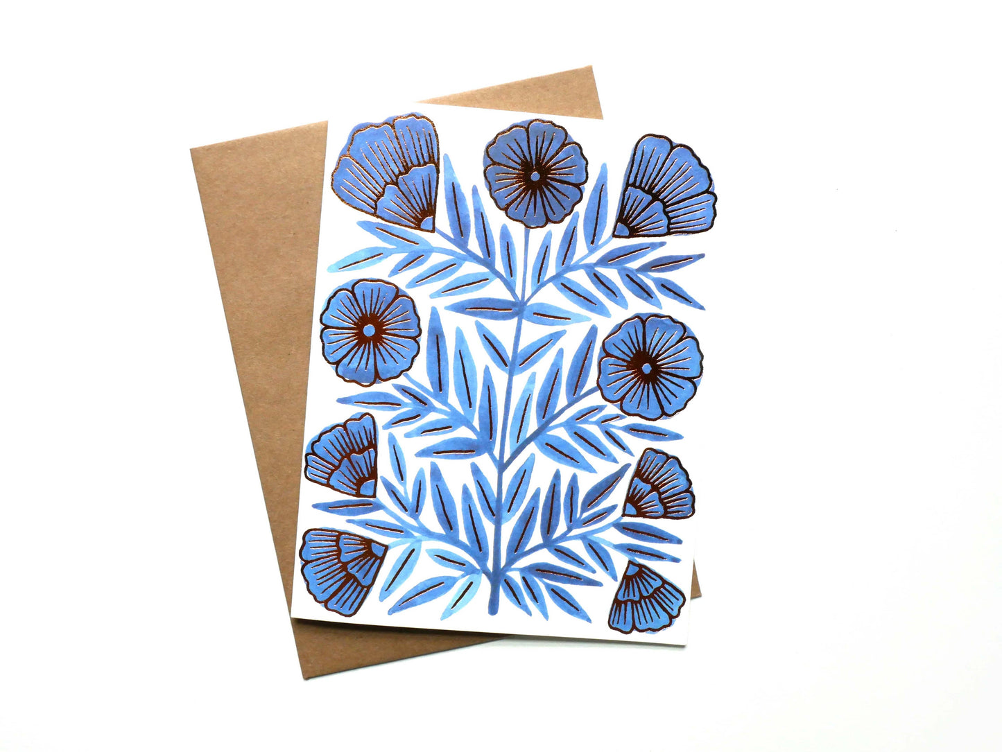Blue Flower Blank Greeting Card