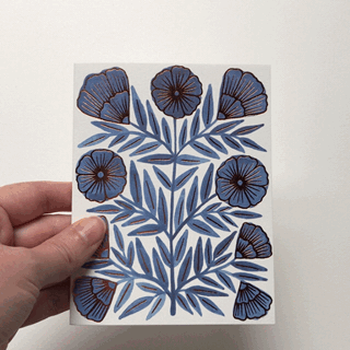 Blue Flower Blank Greeting Card