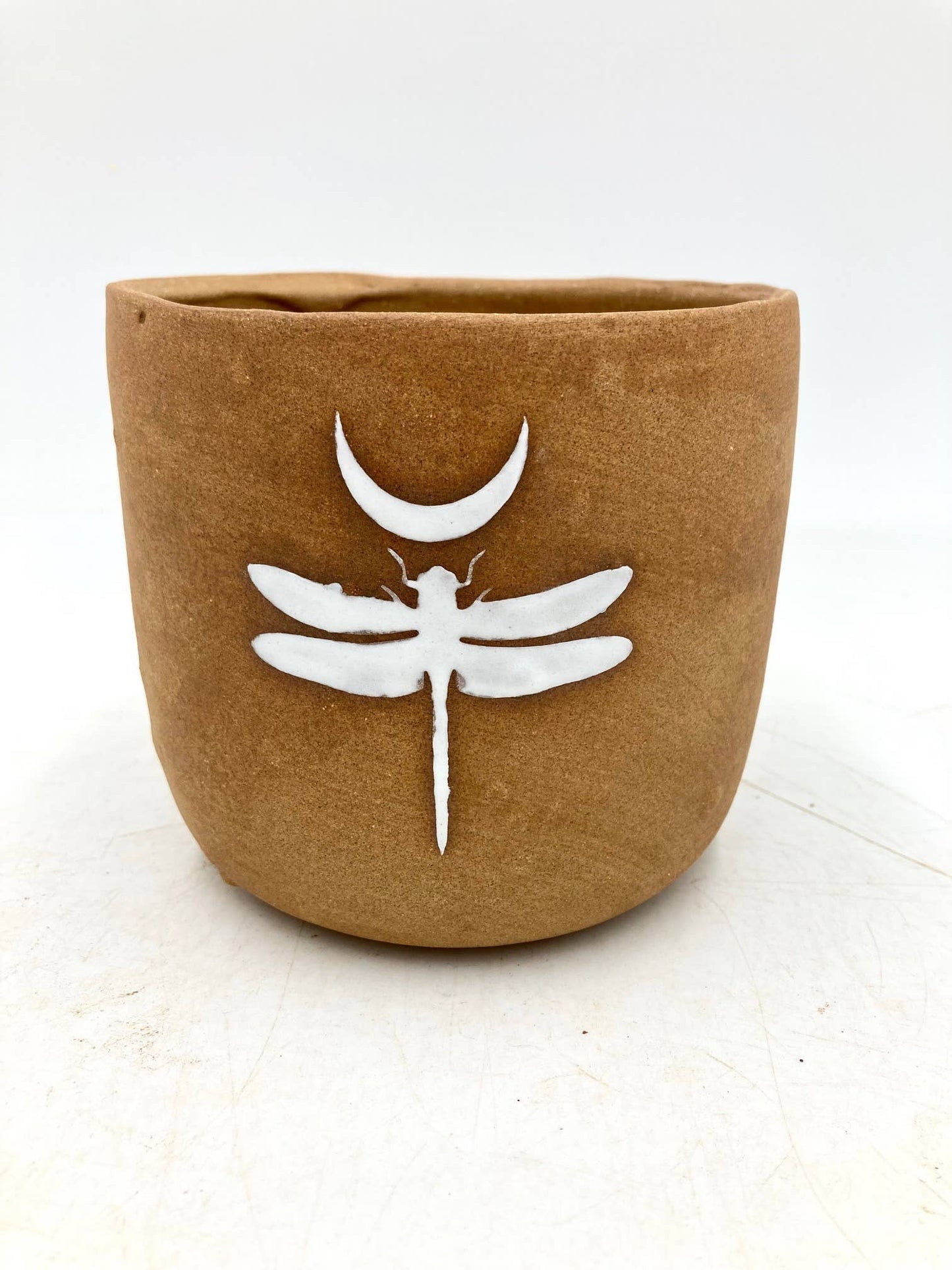 Small Dragonfly Handmade, Wonky Ceramic Plant Pot/Planter