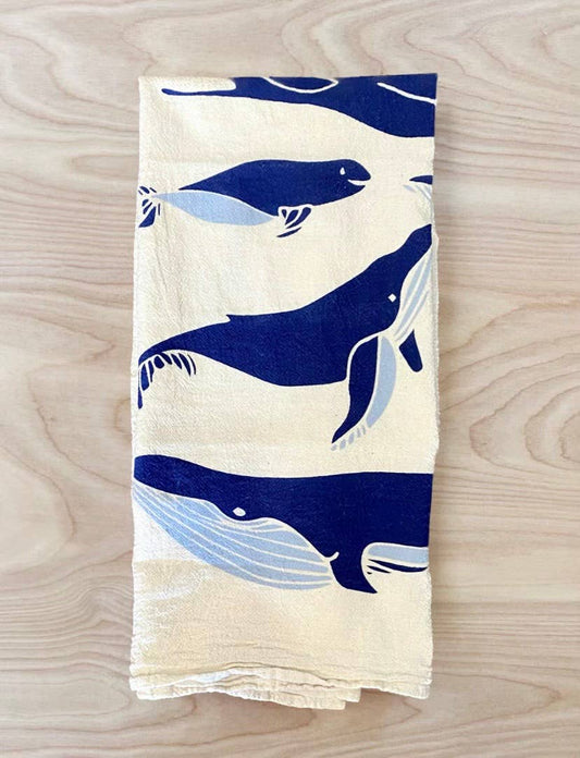 Whales Tea Towel