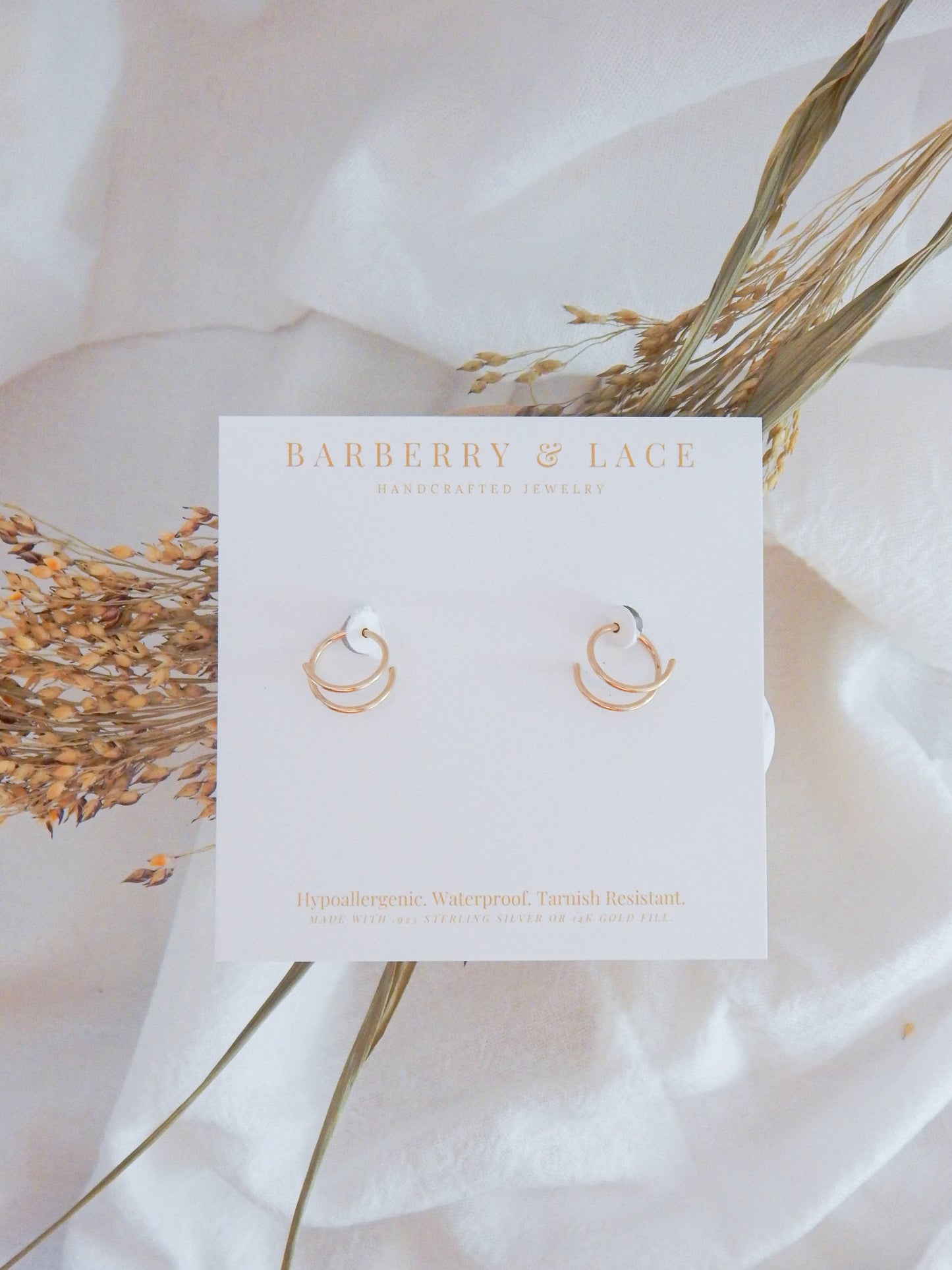 Twist-In Double Huggie Hoop |14k Gold Fill & Sterling Silver: Silver