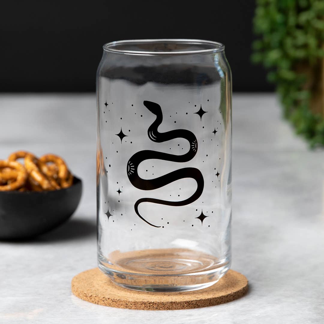 Snake Beer Can Glass | Glass Cup | Iced Coffee Cup: 1 Glass