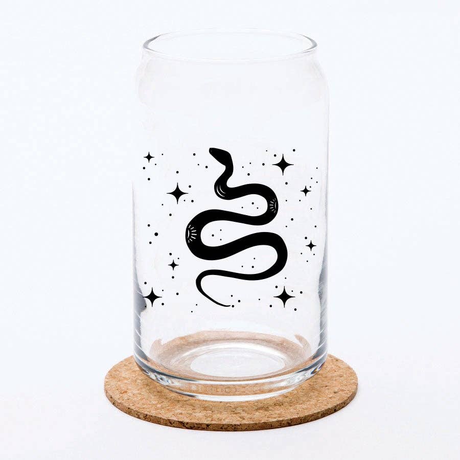 Snake Beer Can Glass | Glass Cup | Iced Coffee Cup: 1 Glass