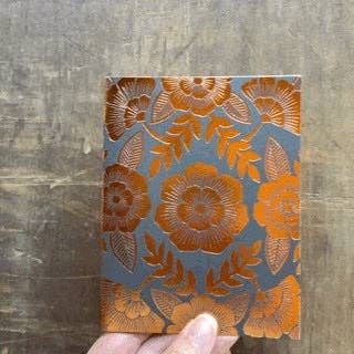 Gold Flowers Blank Greeting Card