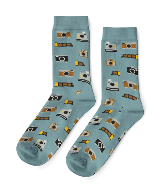 Vintage Camera - Large Crew Socks