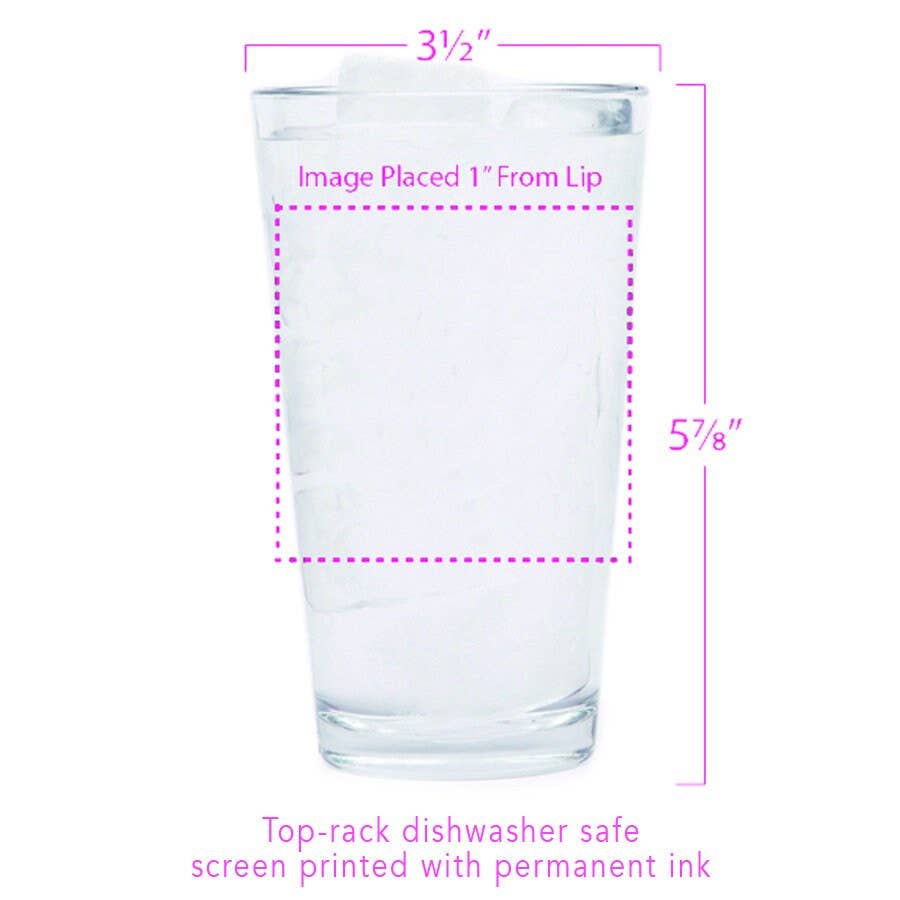 Bee Pint Glass - 16oz Beer Glass - Made in the USA