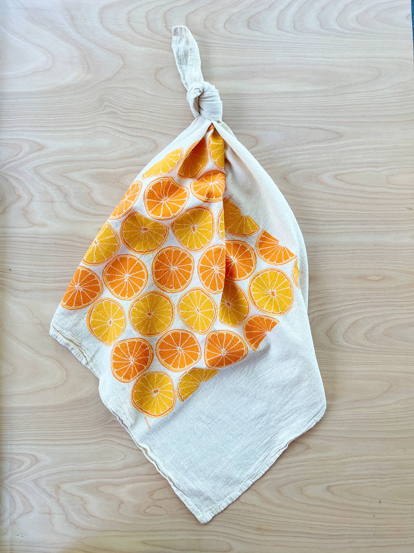 Oranges Tea Towel: Orange/tangerine
