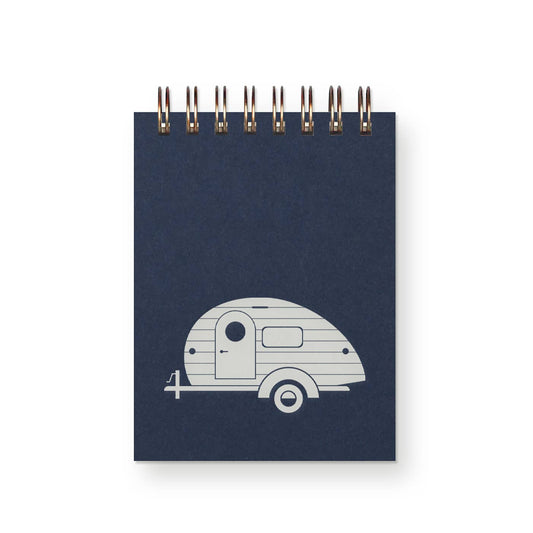 Camper Mini Jotter Notebook: Deep Blue Cover | White Ink