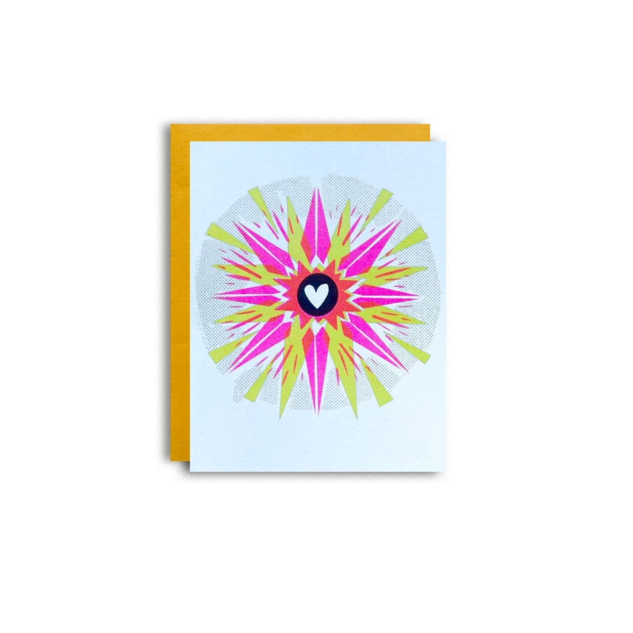 Warm Sunburst Risograph Greeting Card