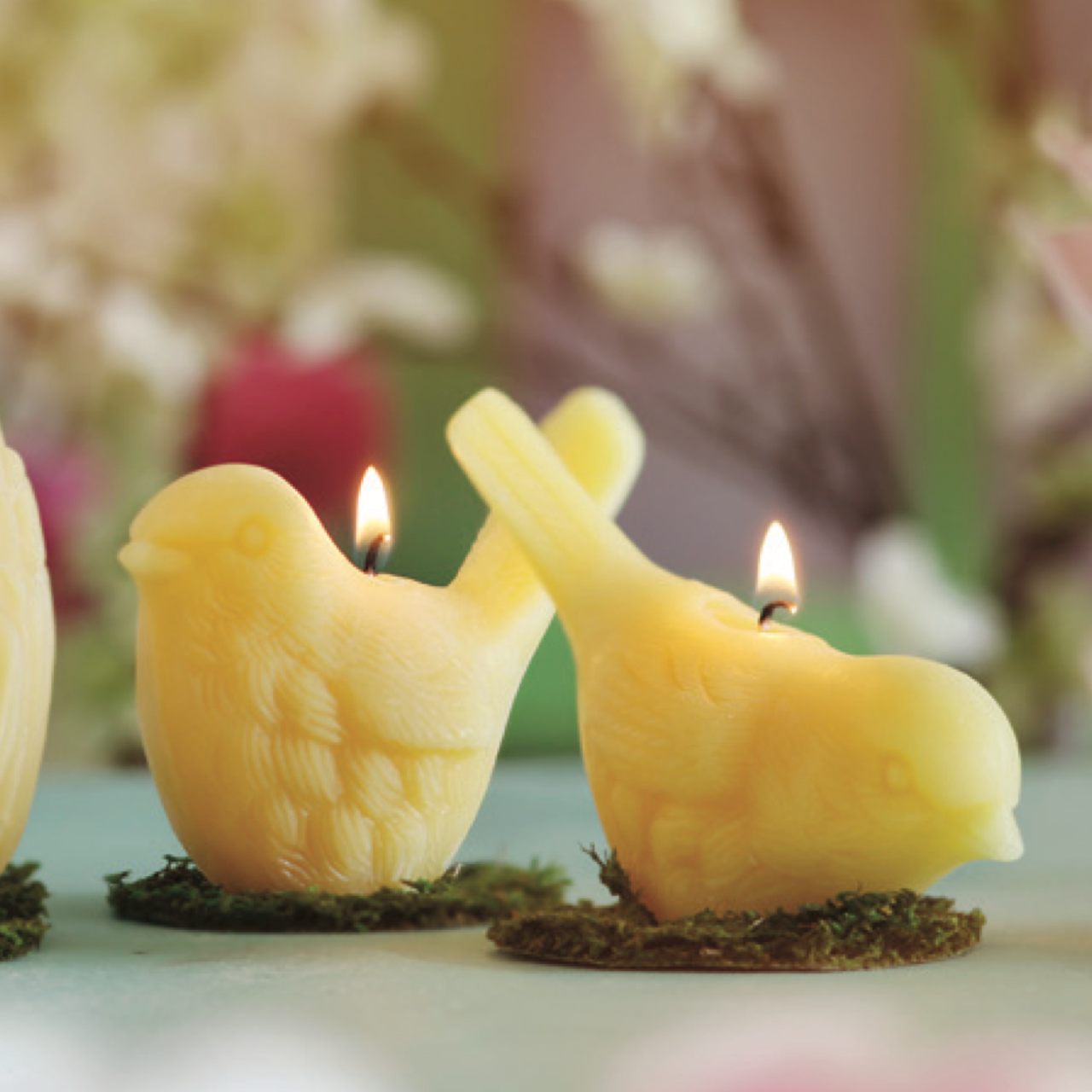 Beeswax Song Birds Novelty Candle: Upright