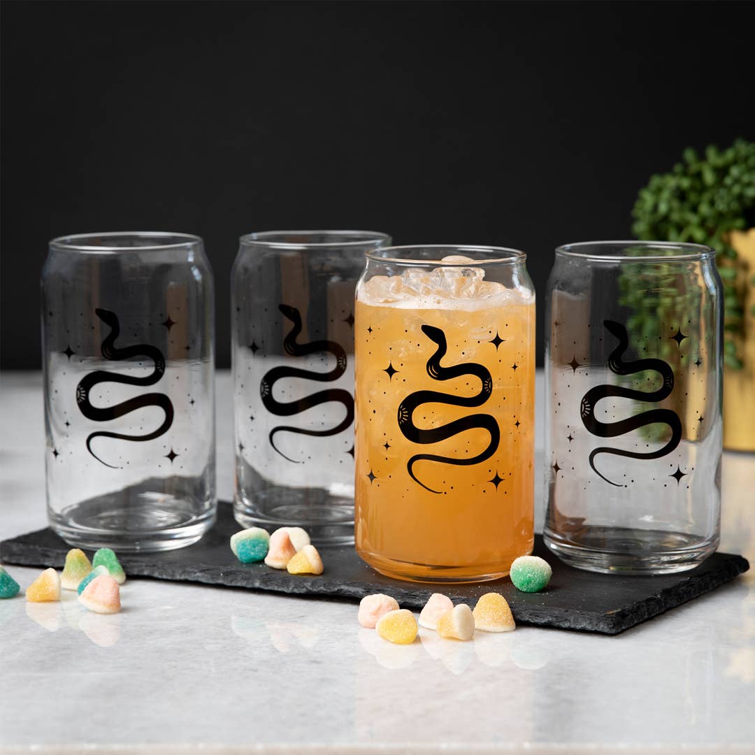 Snake Beer Can Glass | Glass Cup | Iced Coffee Cup: 1 Glass