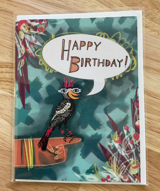 BIRTHDAY - Raven Collage card - featuring collage art by Adriana Bergstrom