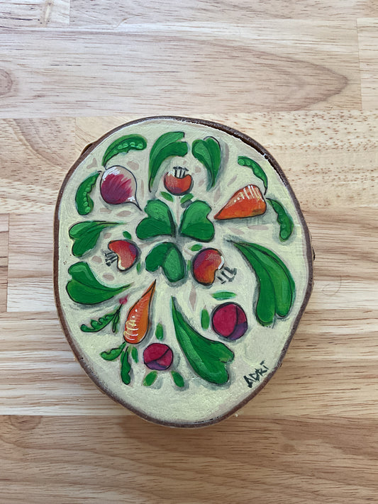 ART - Root Vegetables on Wood (original)