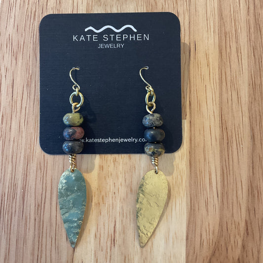 Brass Petals with Jasper