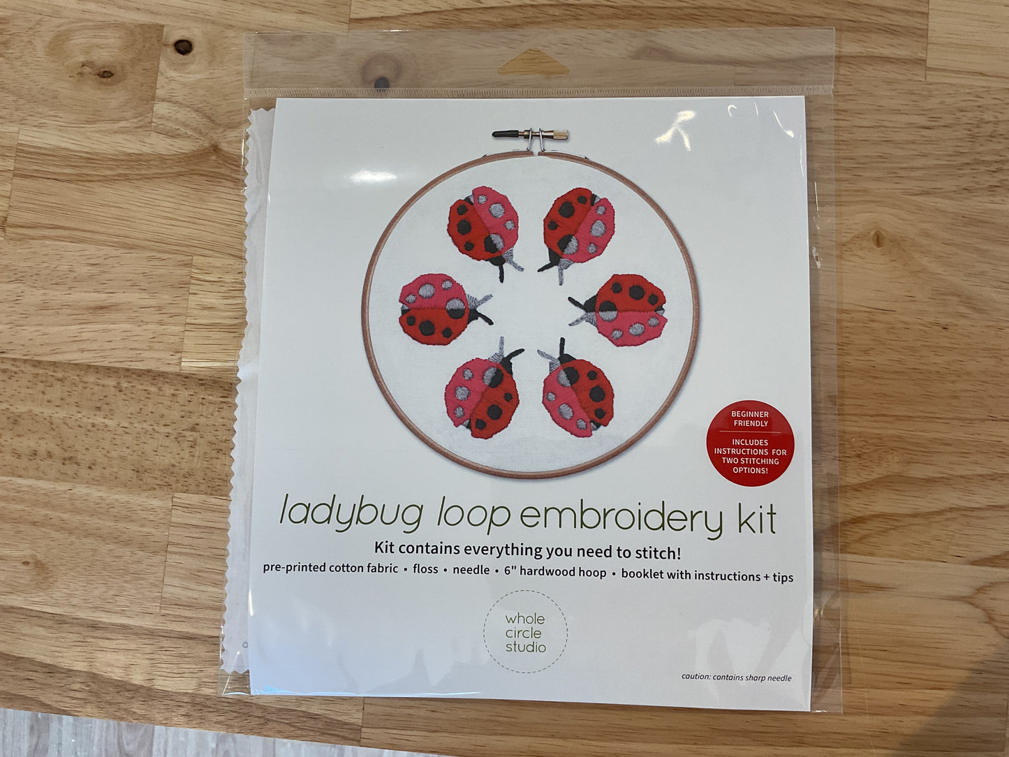 Ladybug embroidery kit