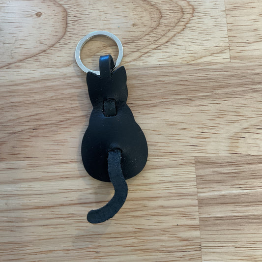 Leather Cat key chain