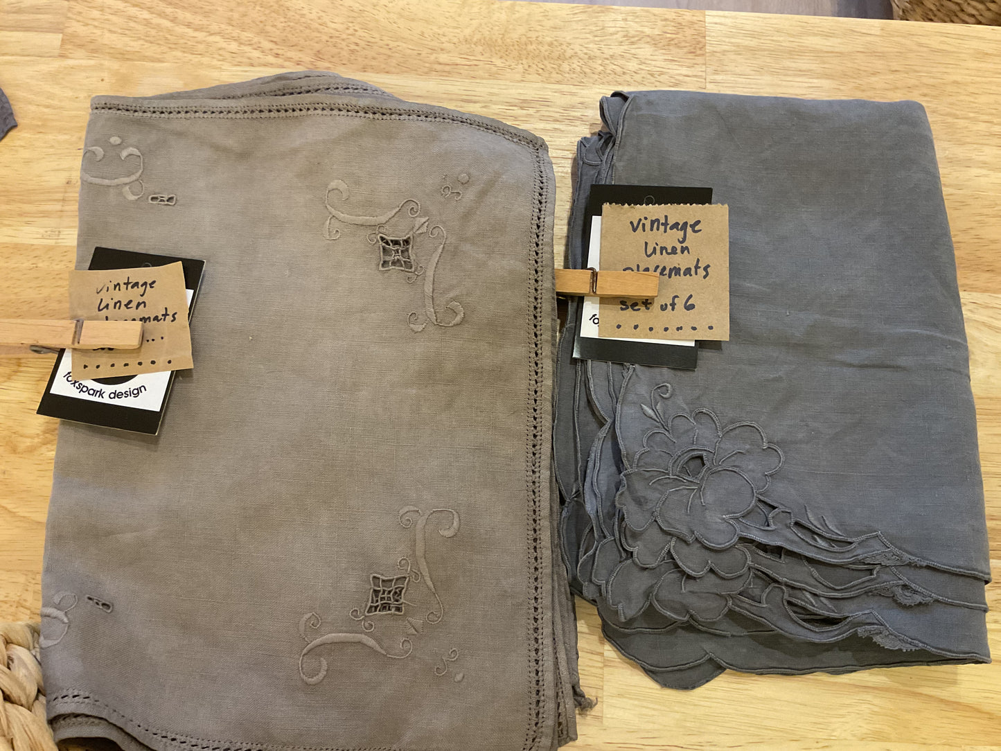 Up dyed linen placemat sets