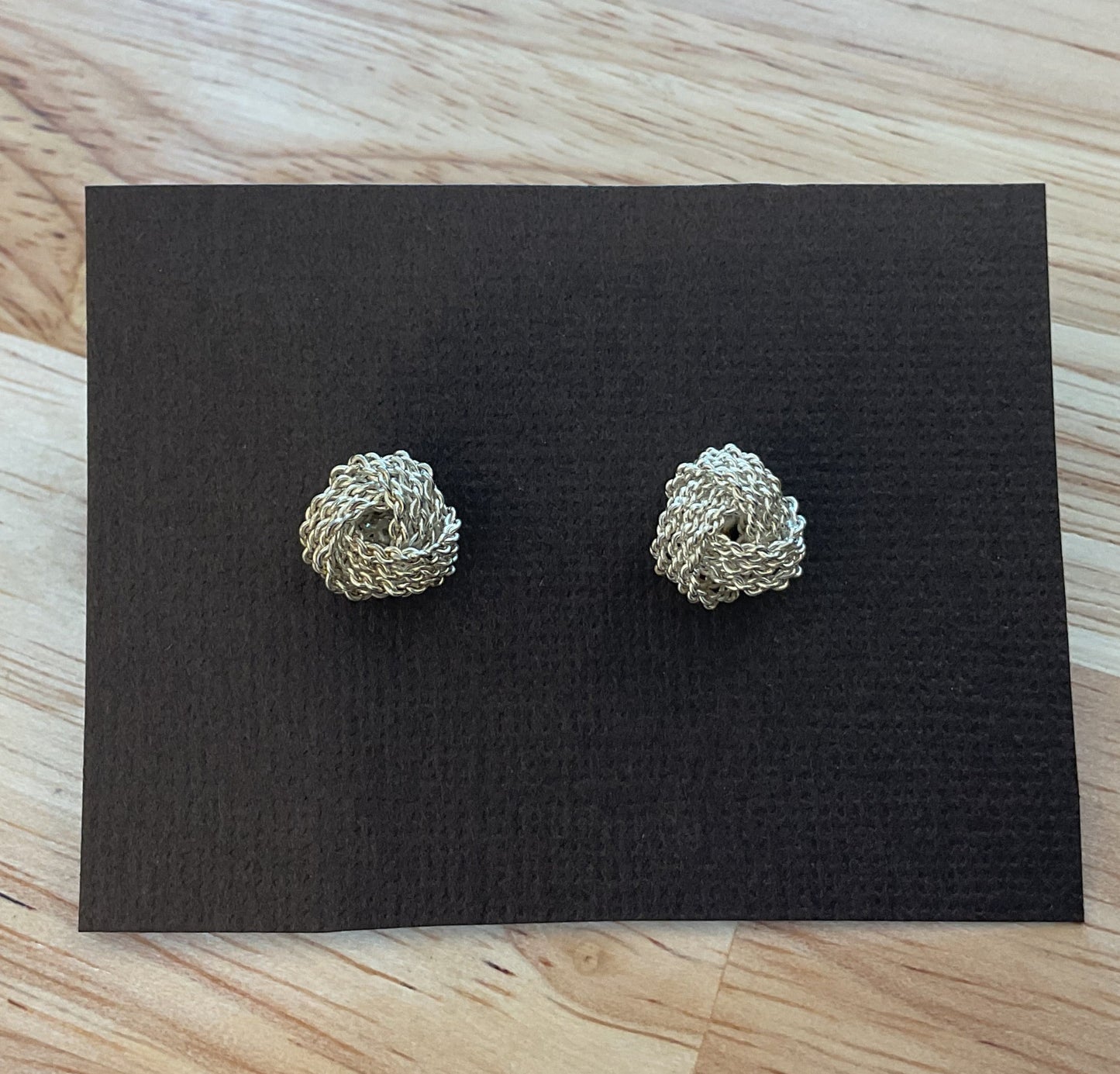 Sterling silver knot studs