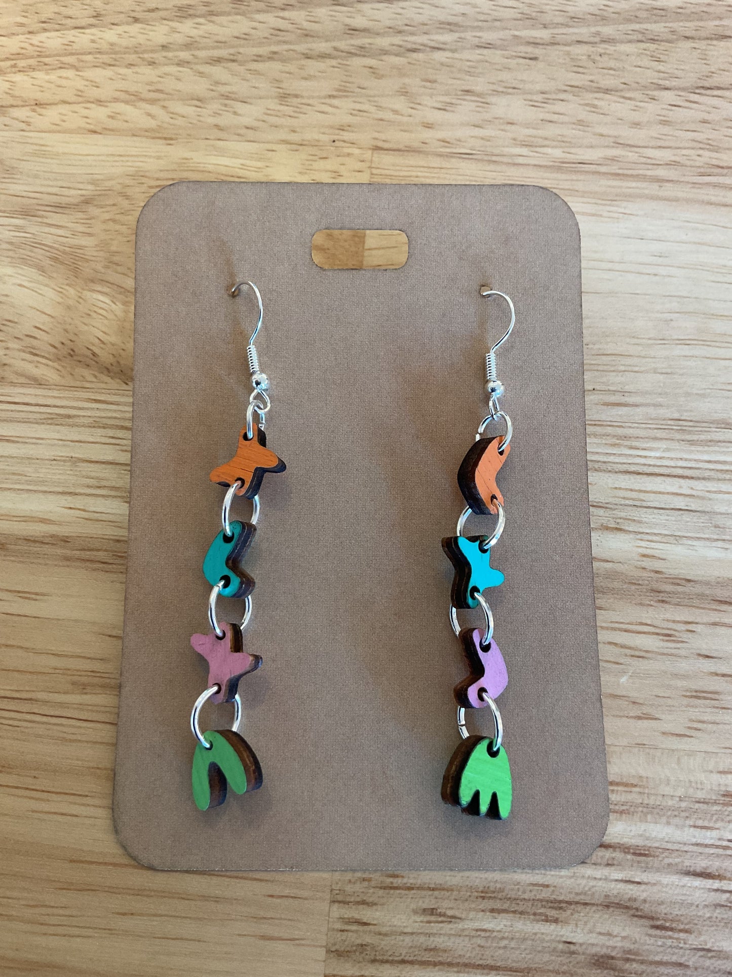 Multi colored abstract shape earrings