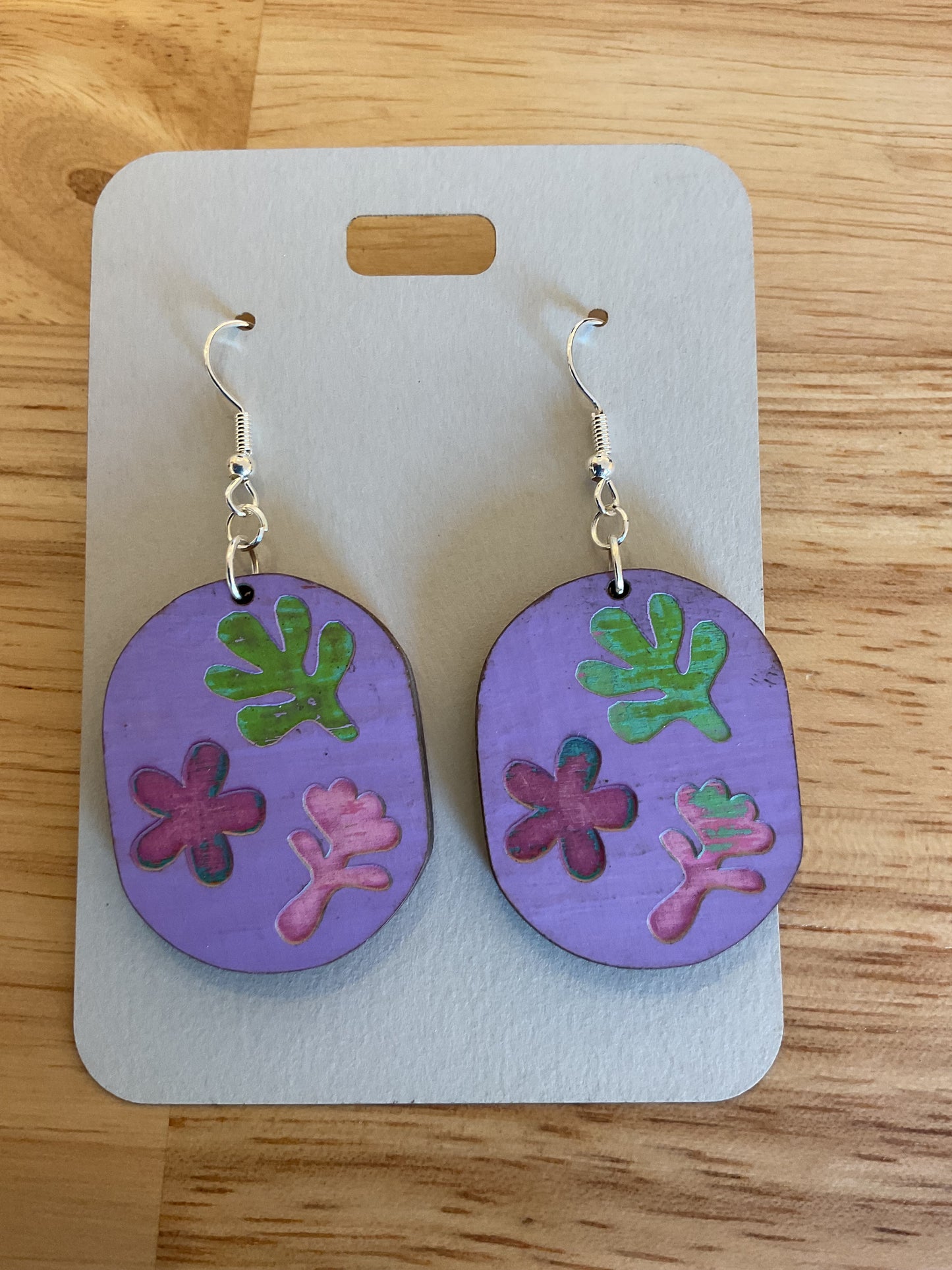 Multi colored abstract shape earrings