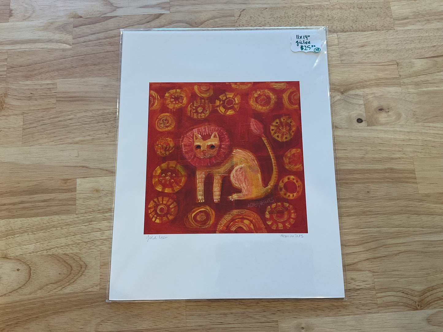 Red & Gold Lion print 11x14