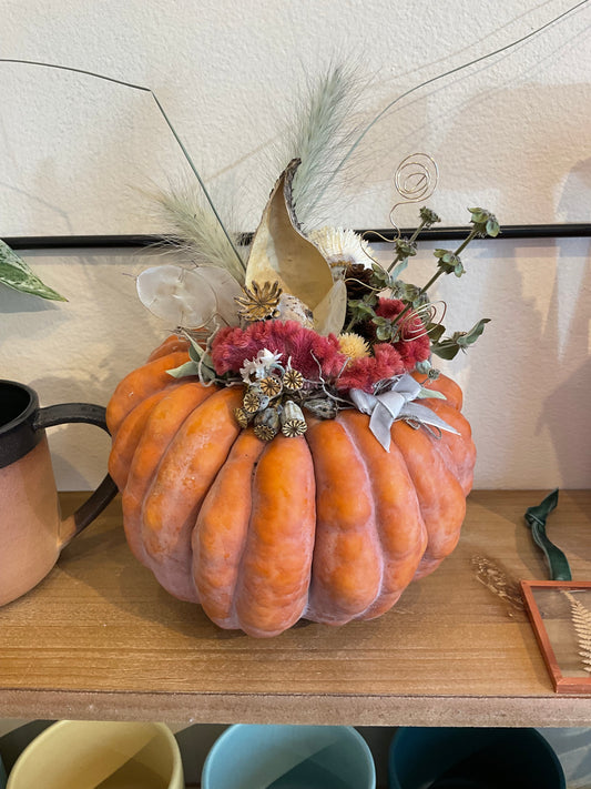 Pumpkin with Dried Flowers