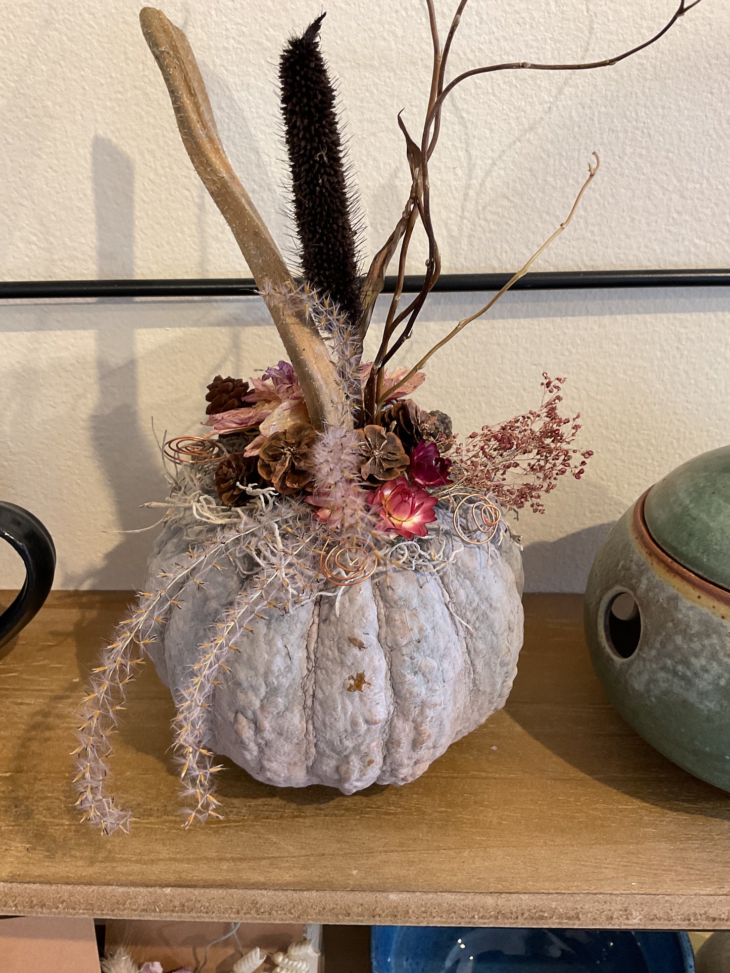 Pumpkin with Dried Flowers