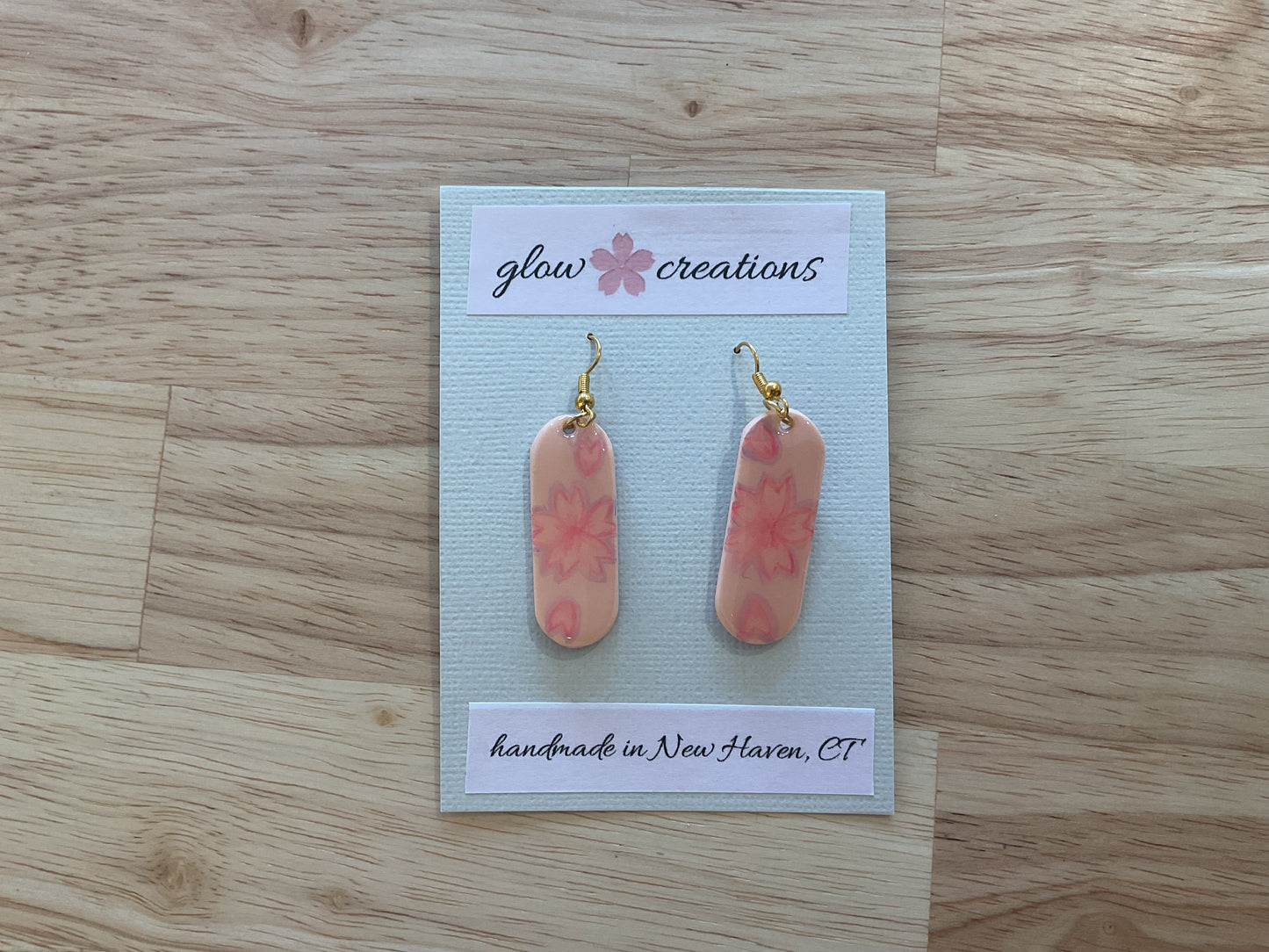 Purple flower earrings