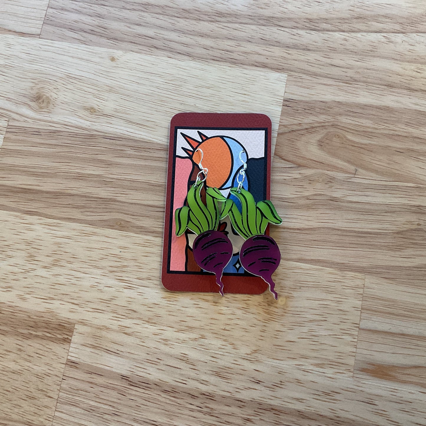 Purple beet earrings