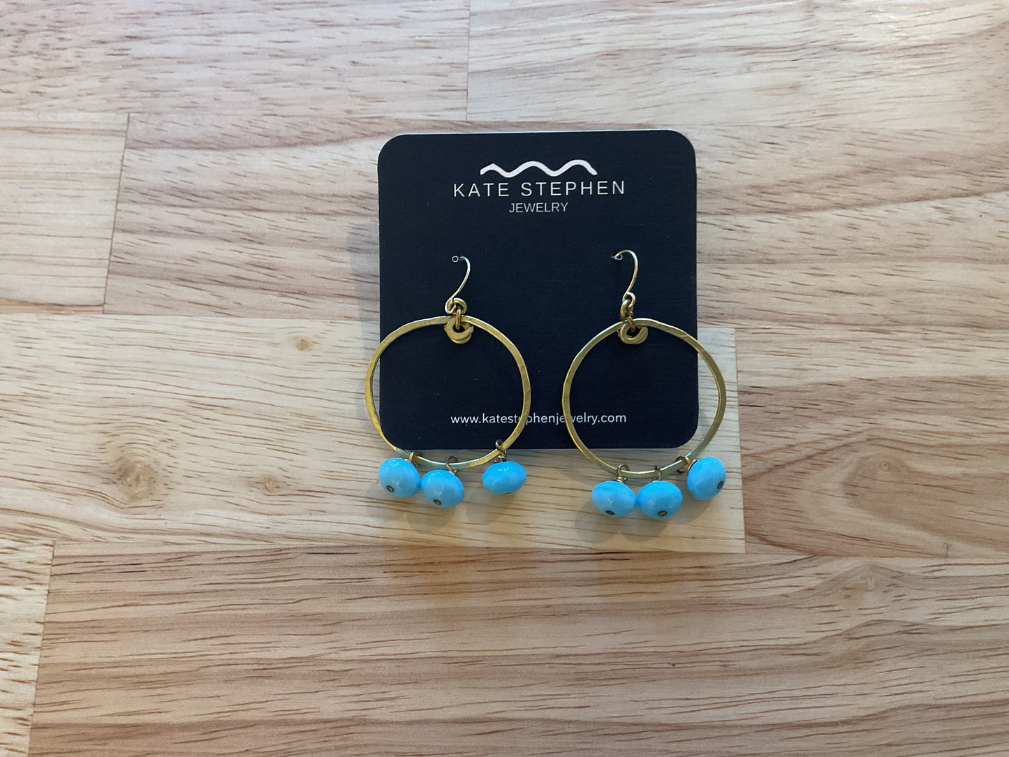 Brass and vintage blue glass beads