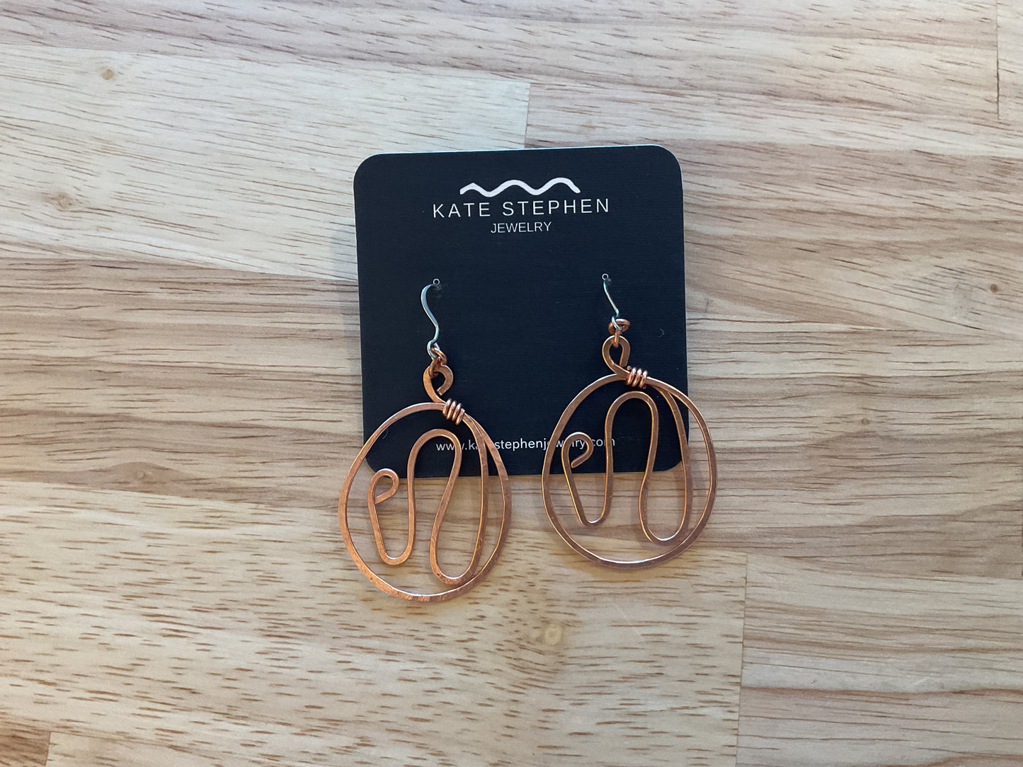 Copper sculptural earrings