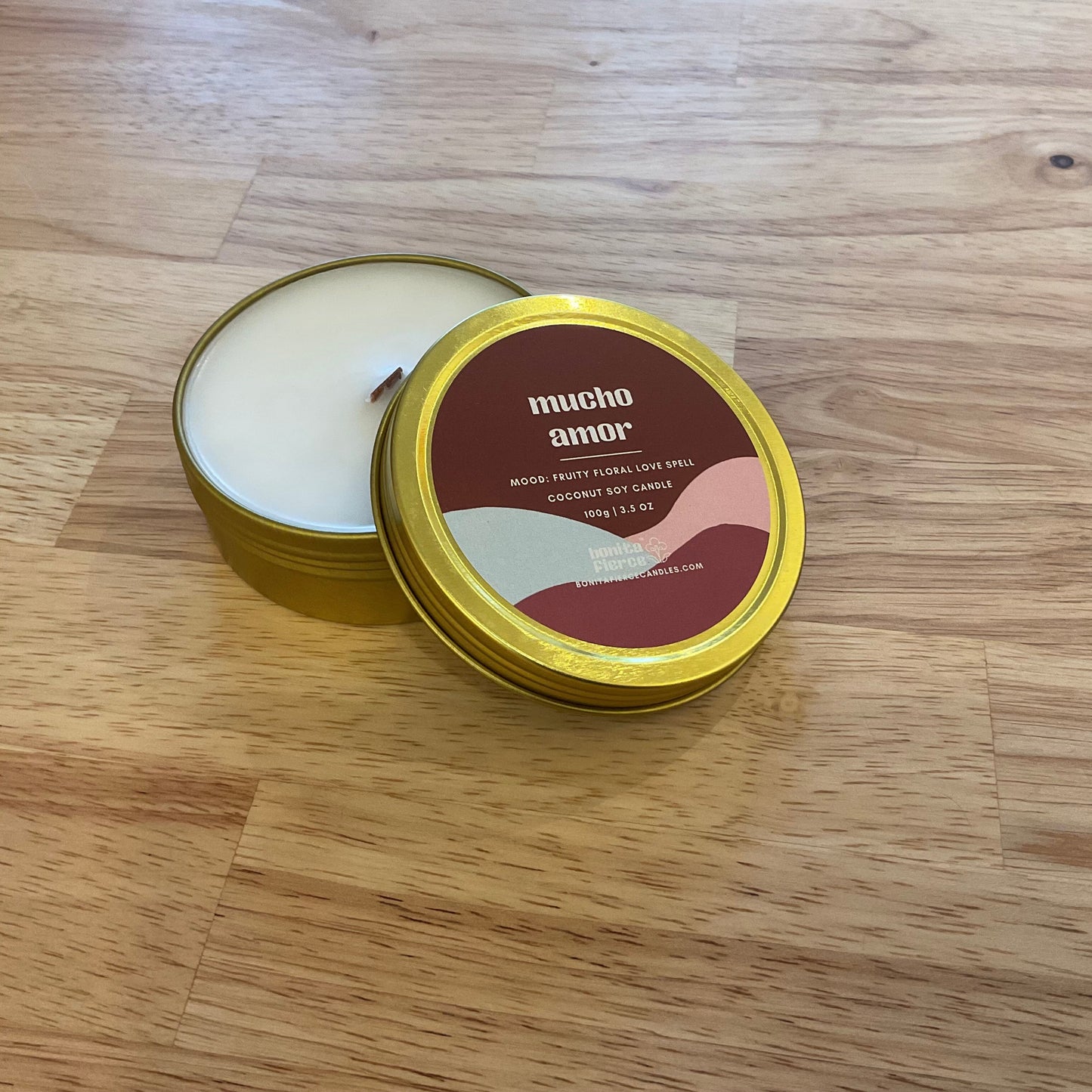 Mucho Amor small brass candle