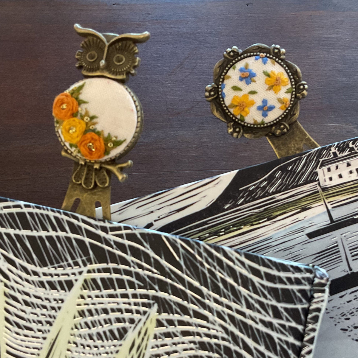 Blom Embroidered Bookmark