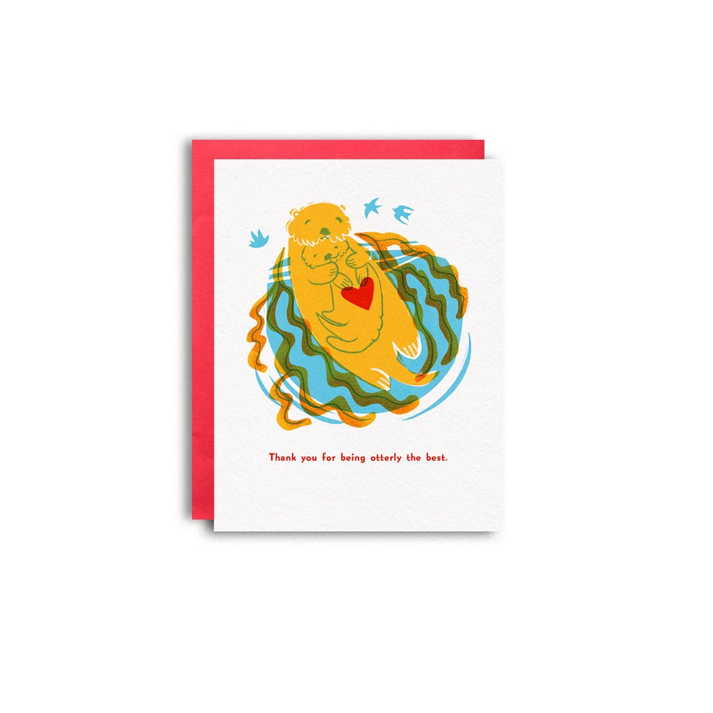 Otter-ly the Best Family - Love Risograph Greeting Card