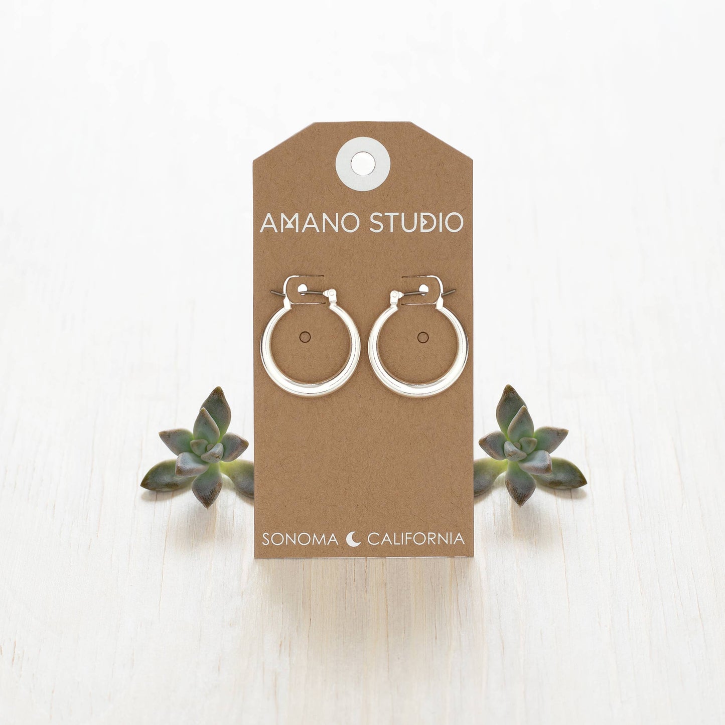 Small Maria Hoop Earrings: Silver