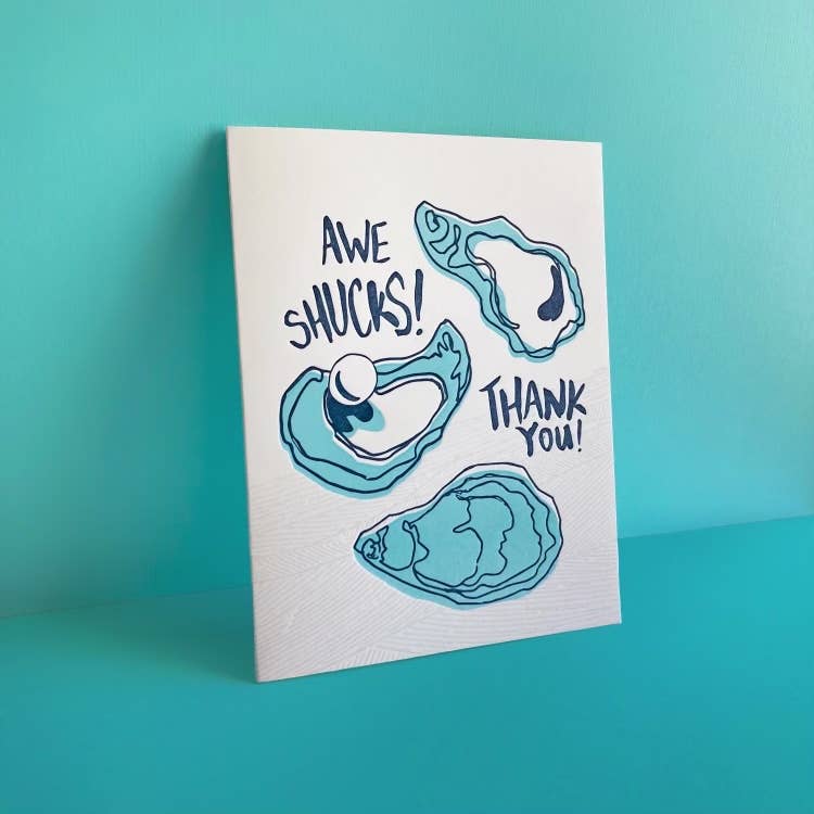 Awe Shucks! - Letterpress Thank You Card